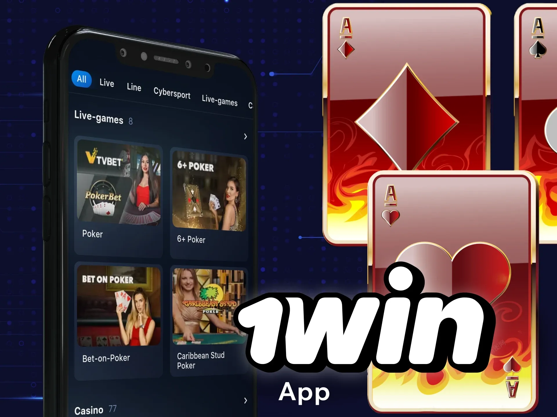 Download and install the 1win Android app.