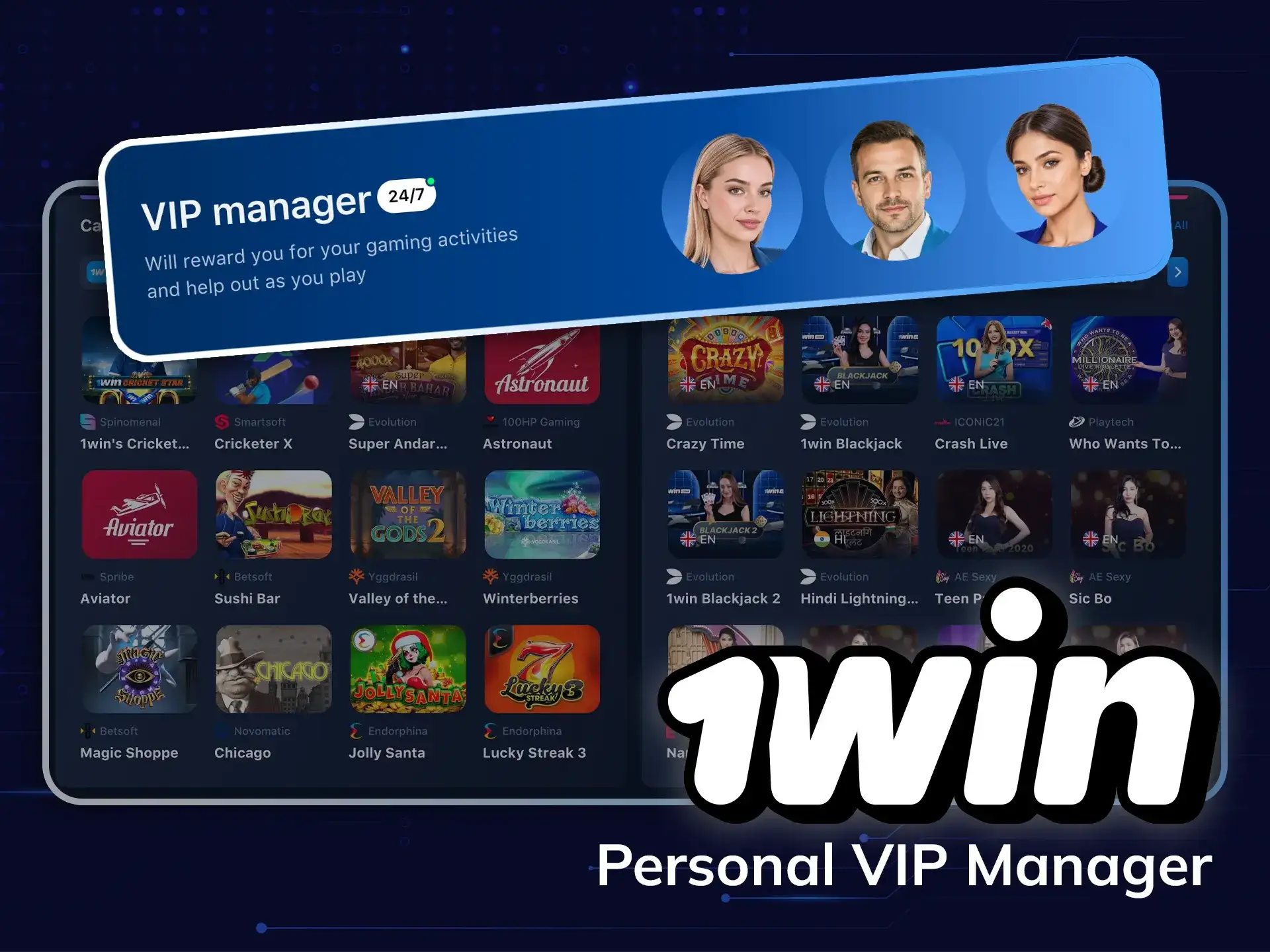 Enjoy full-time support with the 1Win VIP club.